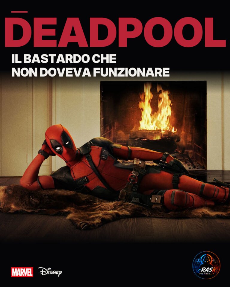 Deadpool sdraiato davanti al camino — Il bastardo che non doveva funzionare, copertina CrashVerse