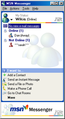 MSN Messenger 4.6: lista contatti online e offline