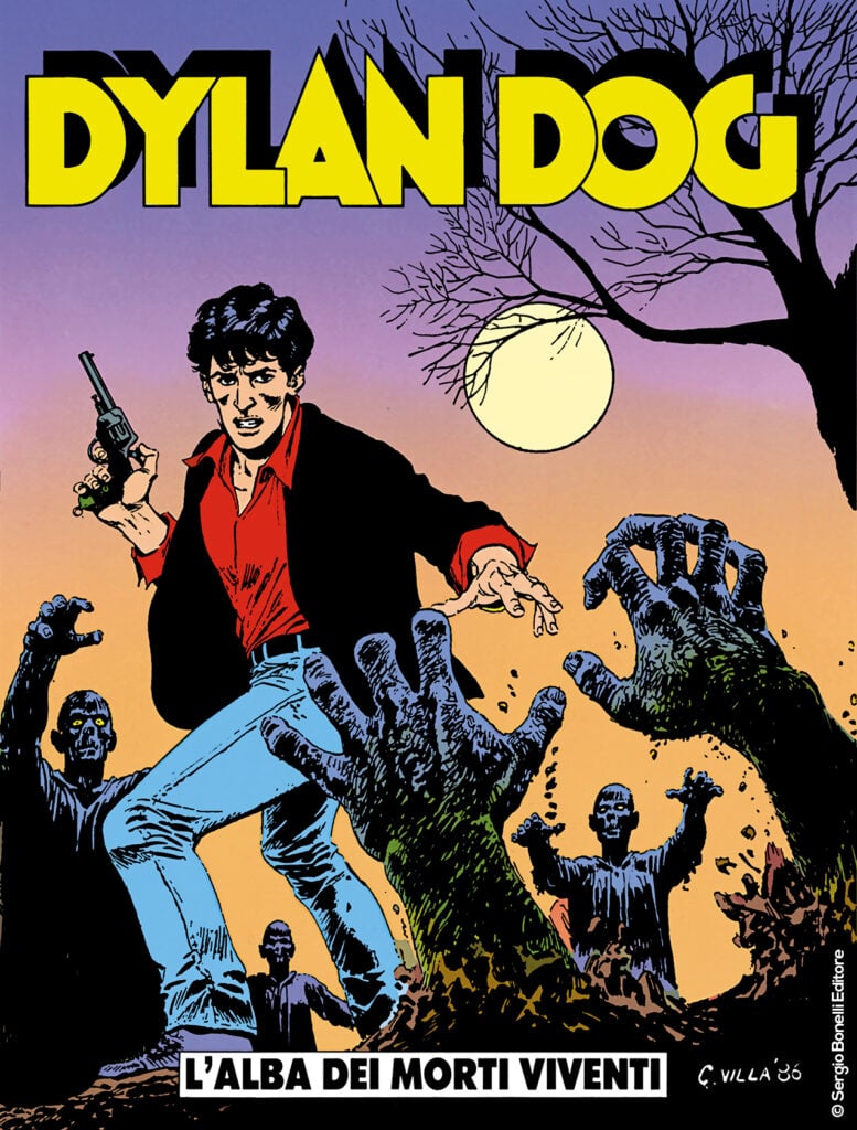 Dylan Dog numero 1: L’alba dei morti viventi, copertina di Claudio Villa
