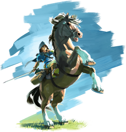 Link a cavallo in un artwork ufficiale di Breath of the Wild