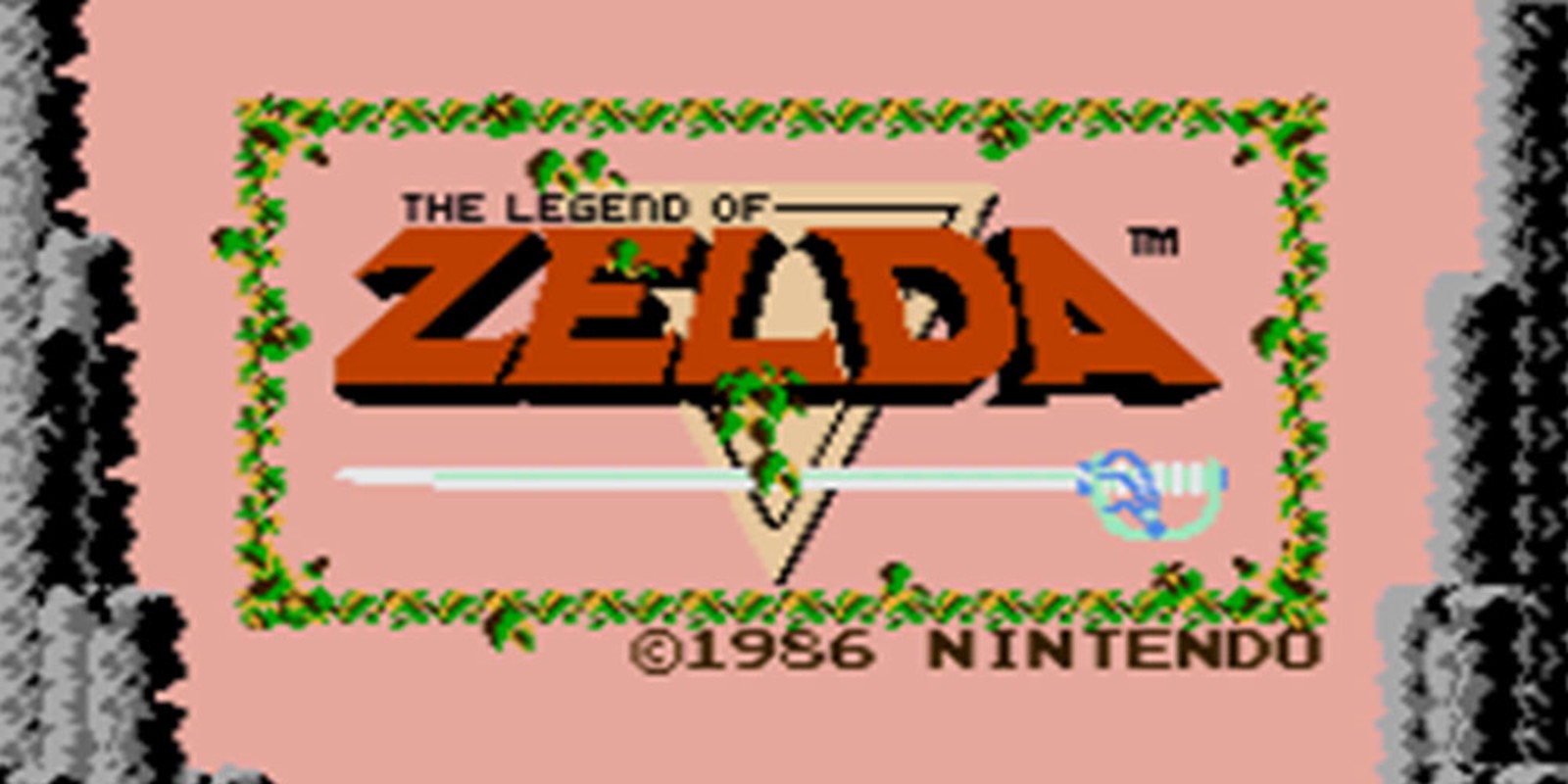 Schermata del titolo di The Legend of Zelda, il primo capitolo della saga