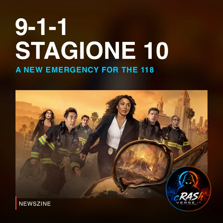 Cover Newszine: 9-1-1 torna con la stagione 10: emergenza vulcano per la squadra 118. Materiale ufficiale.