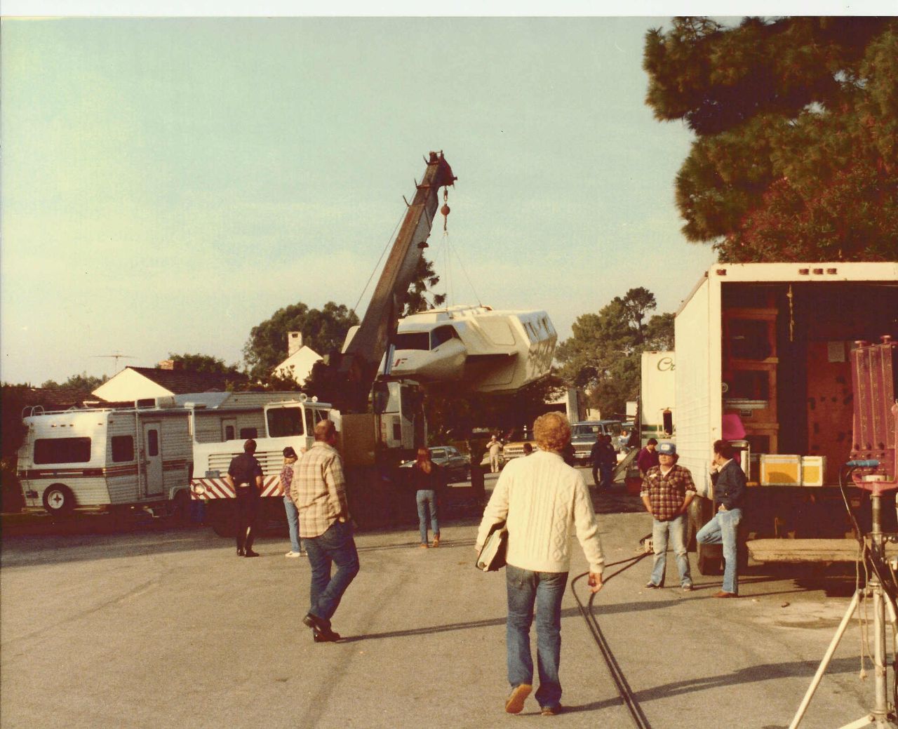 Le riprese dell’astronave: effetti pratici sul set di V. Archivio Kenneth Johnson.