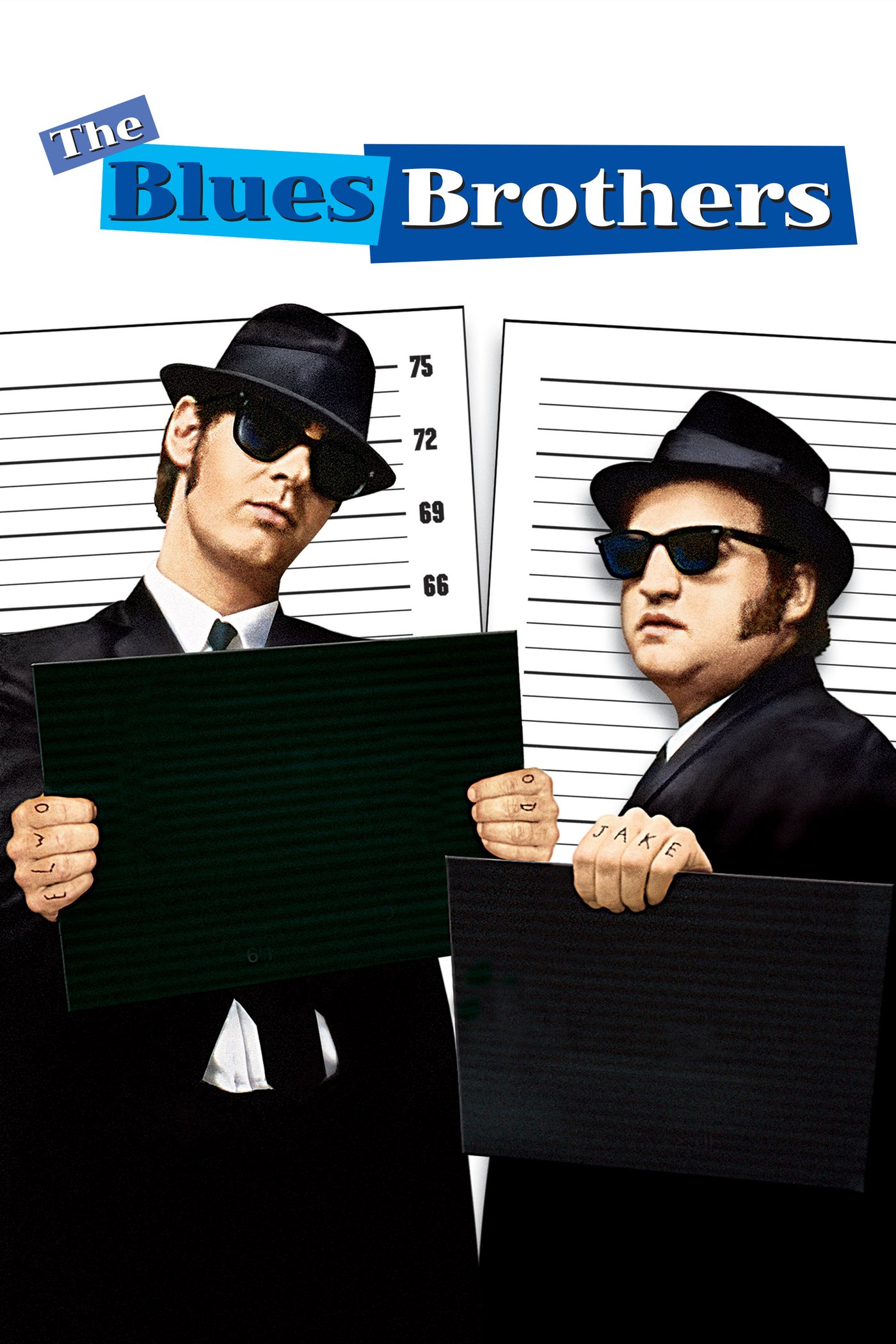 Dan Aykroyd e John Belushi nella locandina di The Blues Brothers (1980). © Universal Pictures.