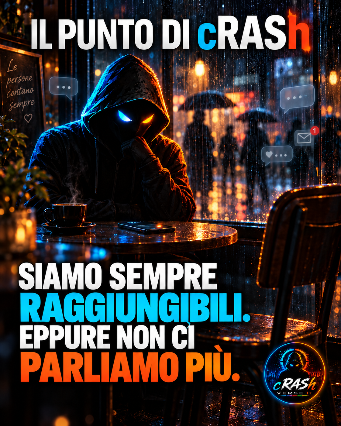 IL PUNTO DI cRASh — Siamo sempre raggiungibili. Eppure non ci parliamo più.
