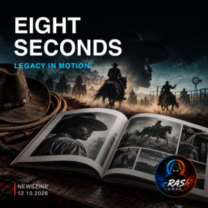 Eight Seconds — Legacy in motion. Illustrazione editoriale sui cowboy afroamericani, non fotografia del libro.