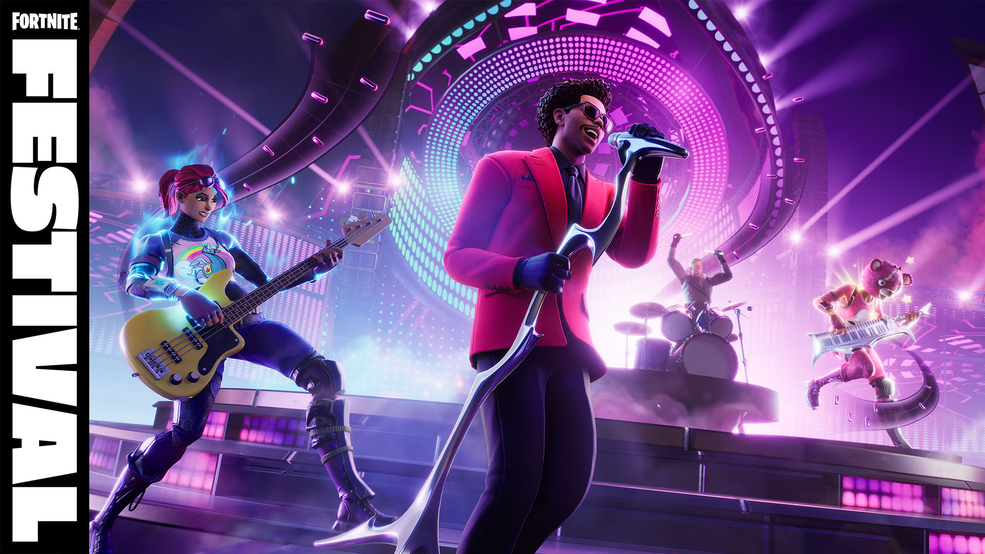 The Weeknd nel visual di apertura di Fortnite Festival, dicembre 2023.