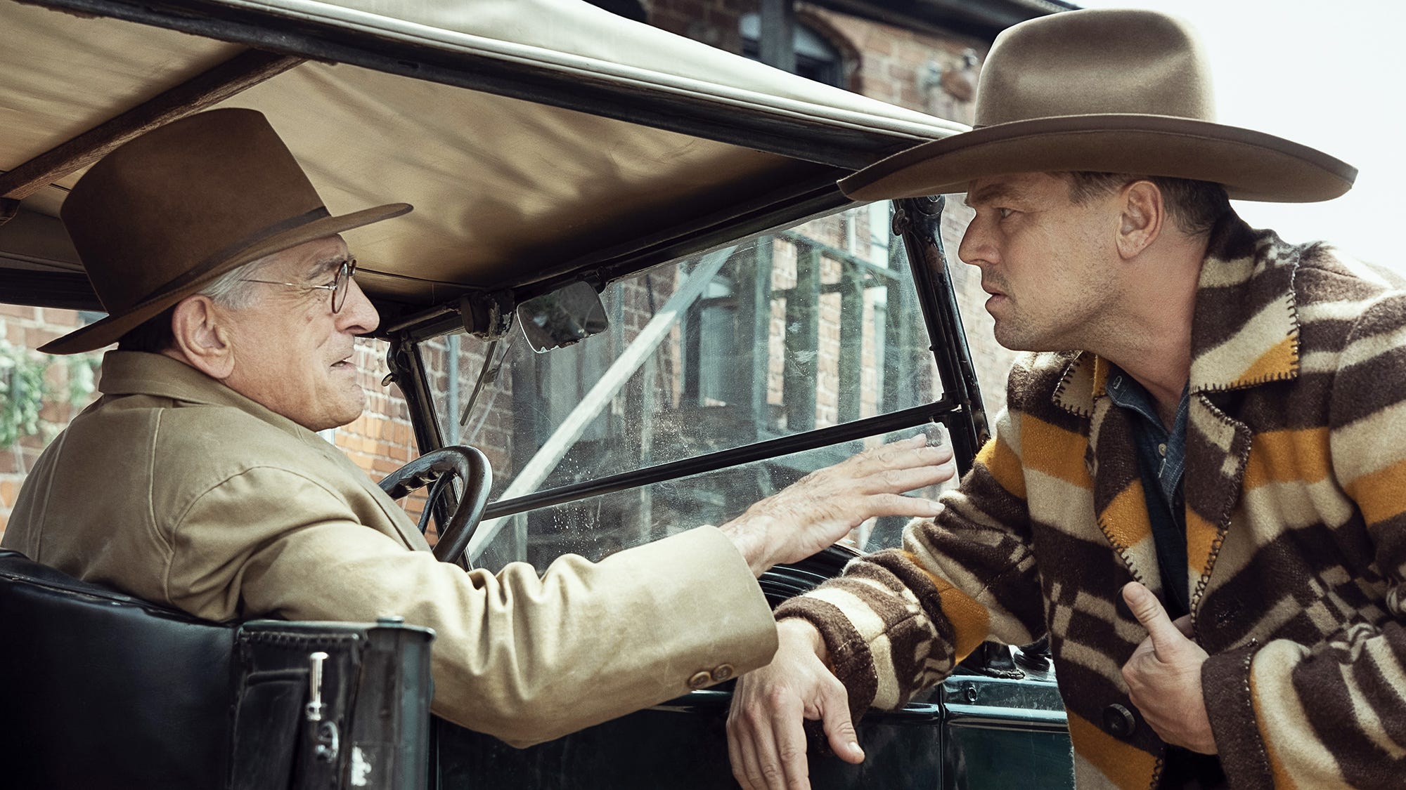 DiCaprio e Robert De Niro in Killers of the Flower Moon (2023). © Apple Original Films.