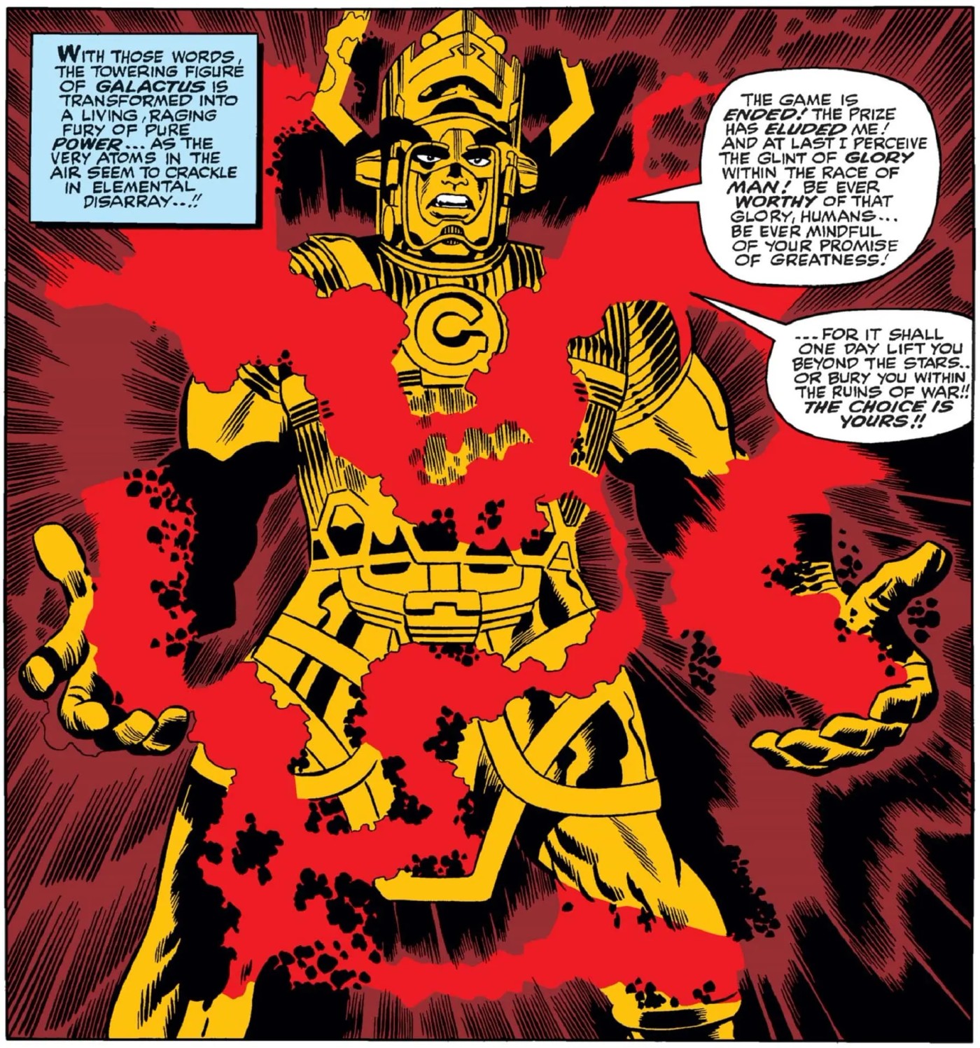 Galactus nelle tavole di Fantastic Four #50 (1966).