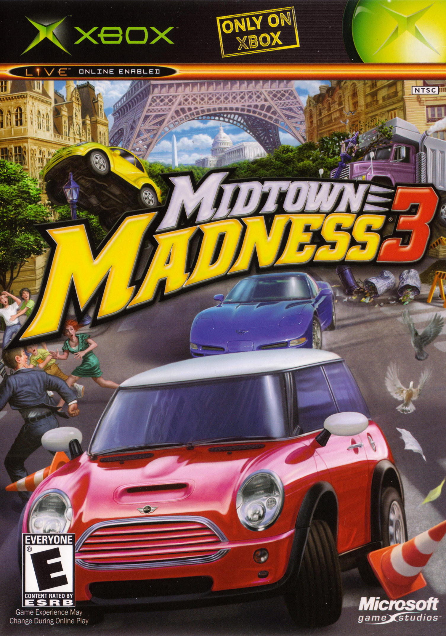 La confezione originale di Midtown Madness 3 per Xbox (2003).