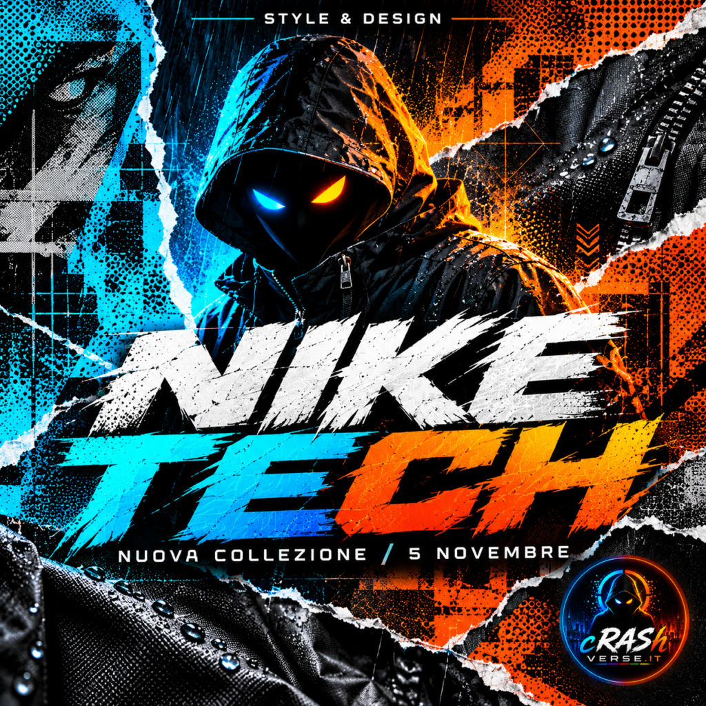 Nike Tech, illustrazione editoriale CrashVerse