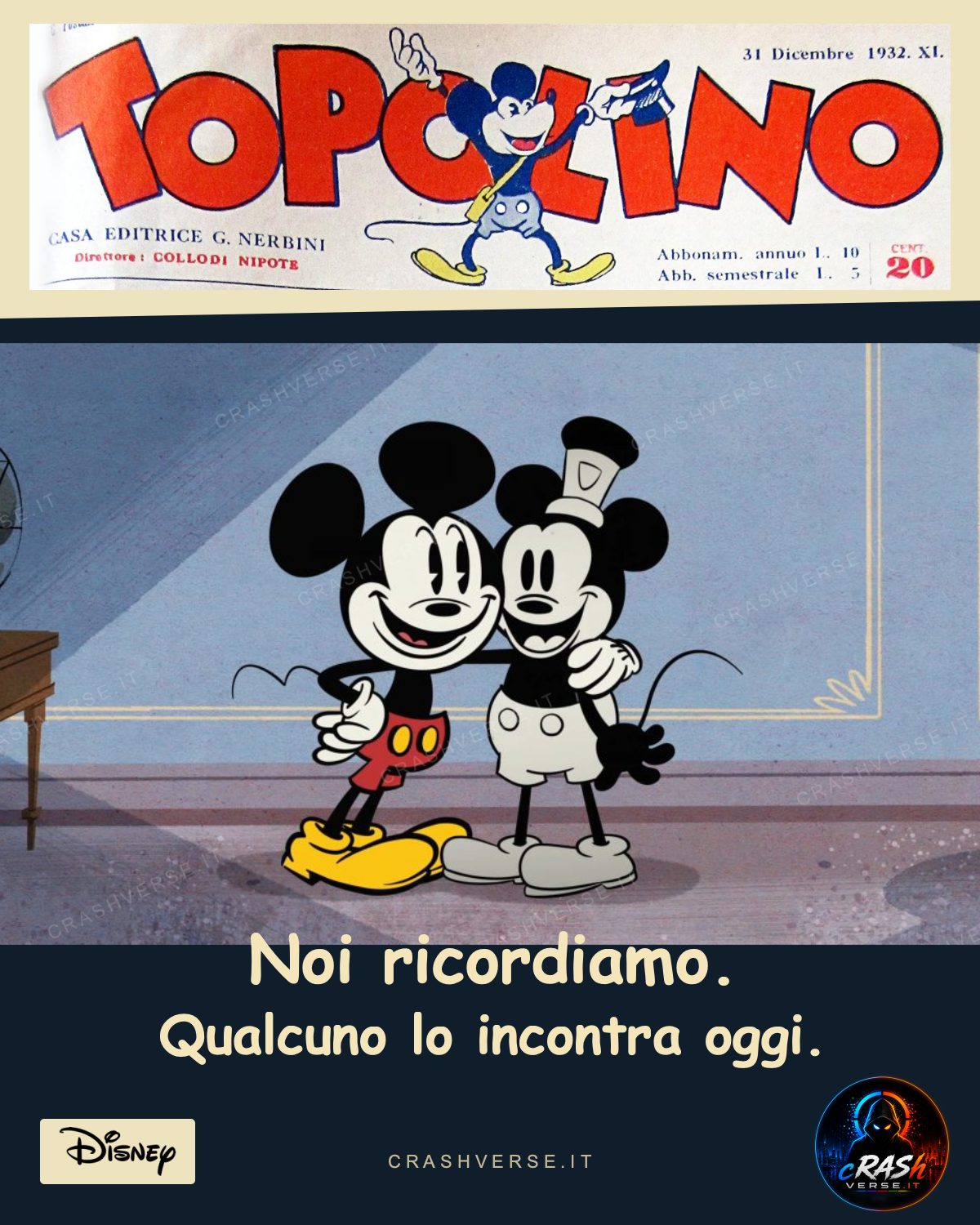 TOPOLINO — Noi ricordiamo. Qualcuno lo incontra oggi.