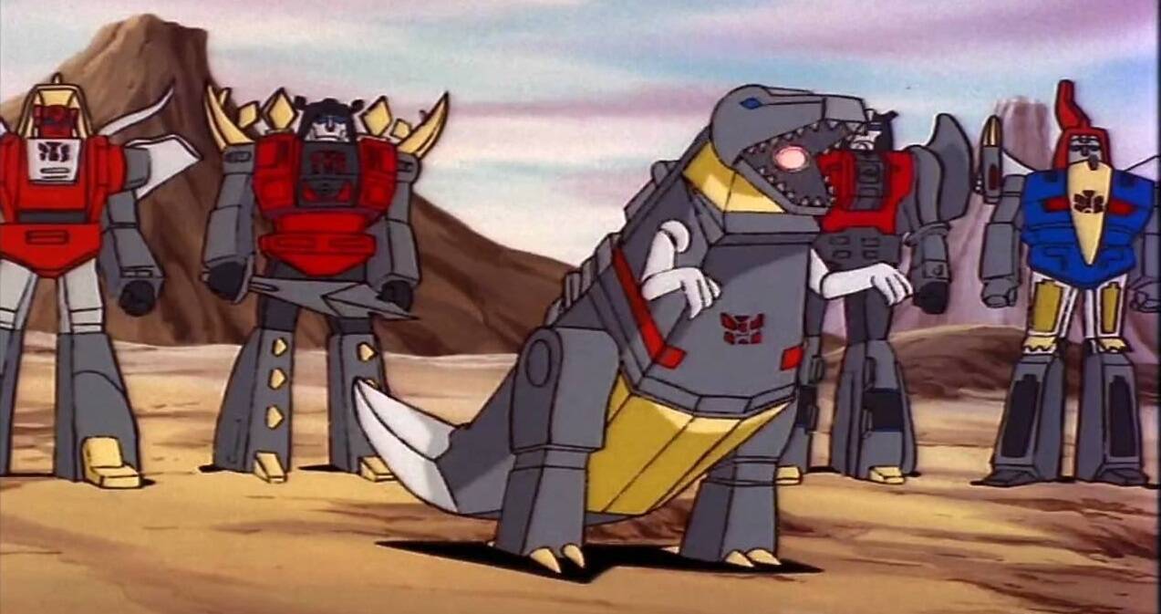 Grimlock e i Dinobot nella serie animata originale